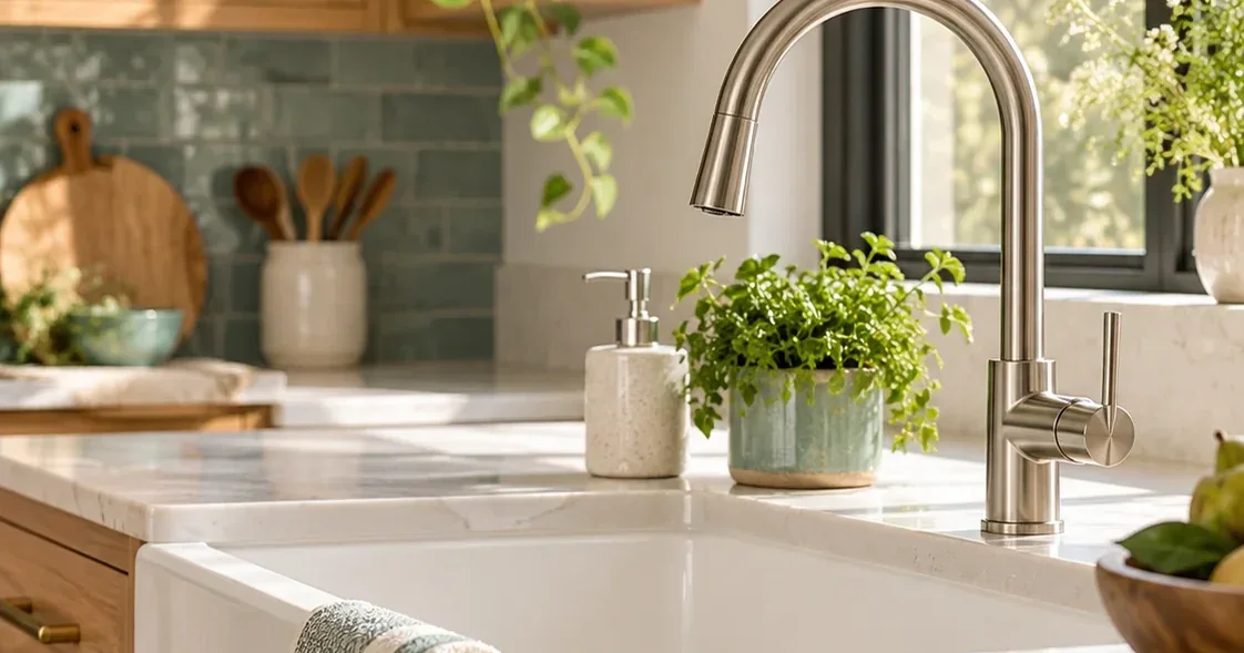 Conceptual kitchen faucet illustration